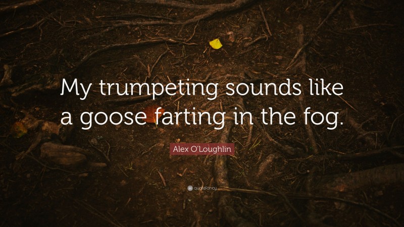 Alex O'Loughlin Quote: “My trumpeting sounds like a goose farting in the fog.”