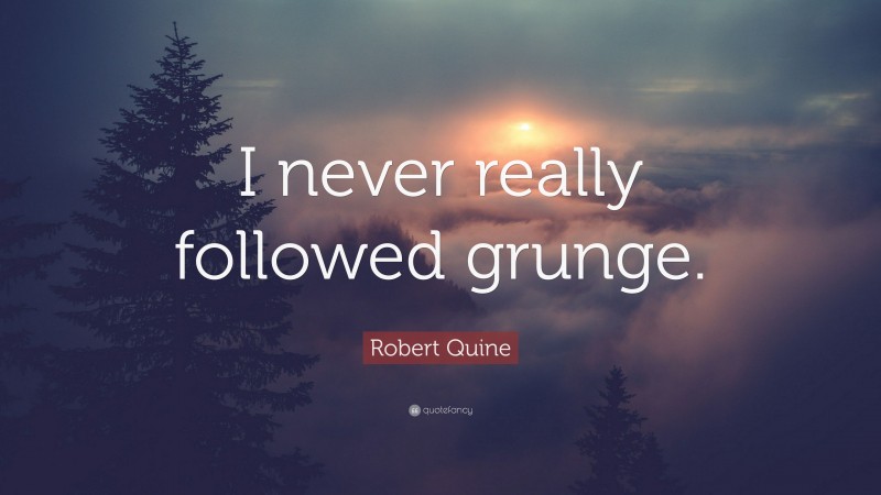 Robert Quine Quote: “I never really followed grunge.”