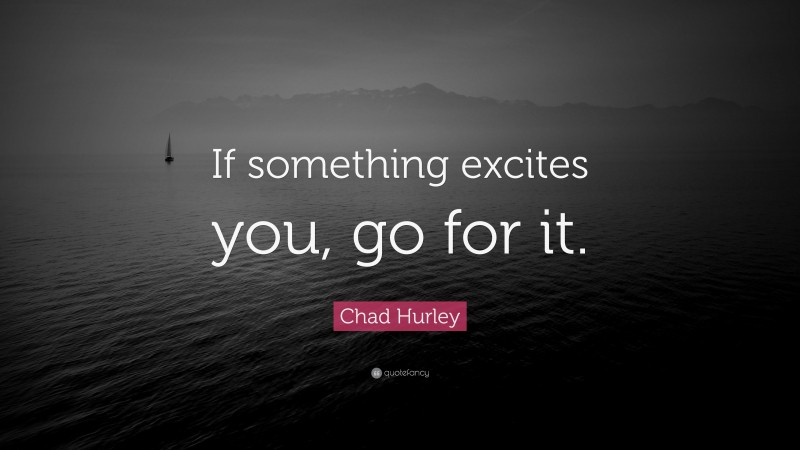 Chad Hurley Quote: “If something excites you, go for it.”