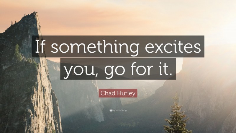Chad Hurley Quote: “If something excites you, go for it.”