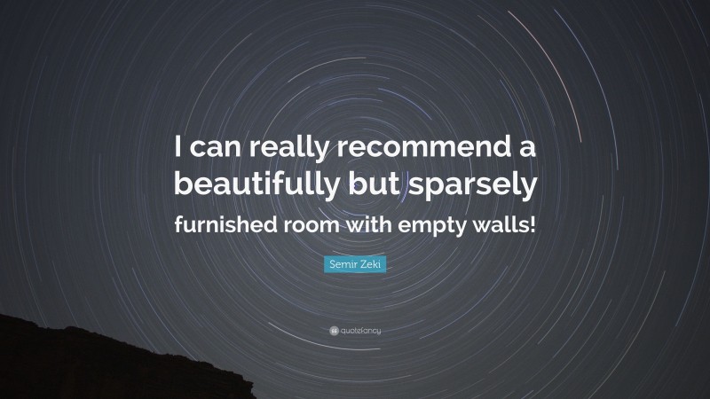Semir Zeki Quote: “I can really recommend a beautifully but sparsely furnished room with empty walls!”
