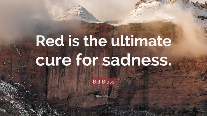 Bill Blass Quote: “Red is the ultimate cure for sadness.”