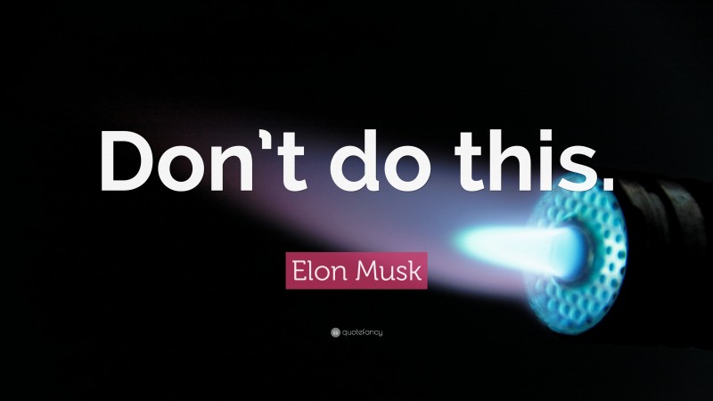 Elon Musk Quote: “Don’t do this.”