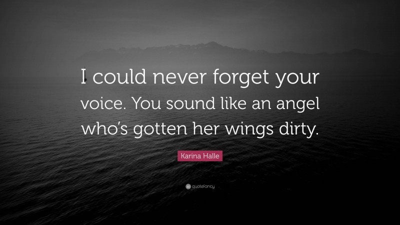 Karina Halle Quote: “I could never forget your voice. You sound like an angel who’s gotten her wings dirty.”