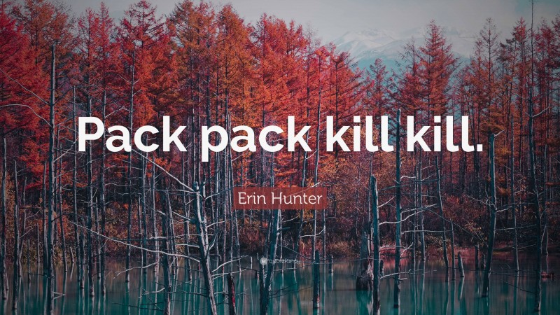 Erin Hunter Quote: “Pack pack kill kill.”