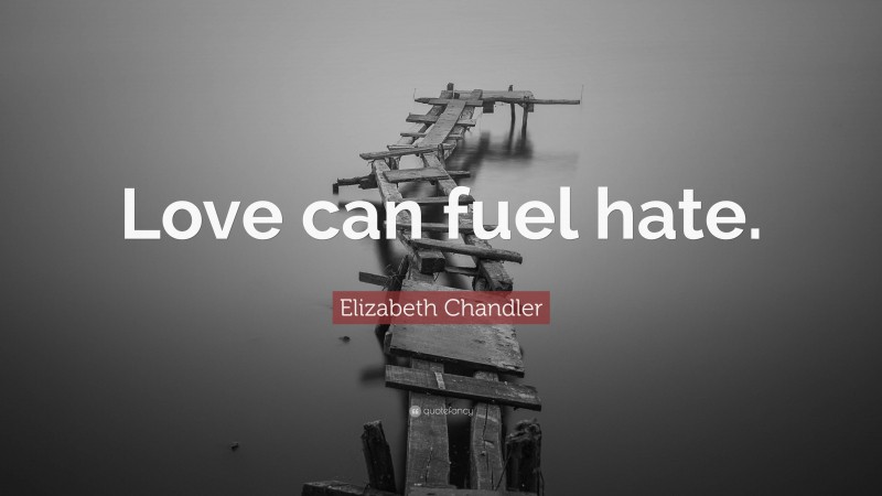 Elizabeth Chandler Quote: “Love can fuel hate.”