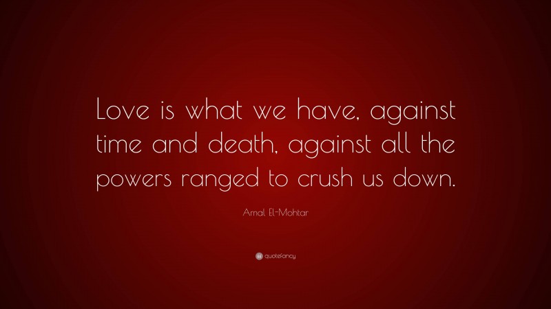 Amal El-Mohtar Quote: “Love is what we have, against time and death, against all the powers ranged to crush us down.”