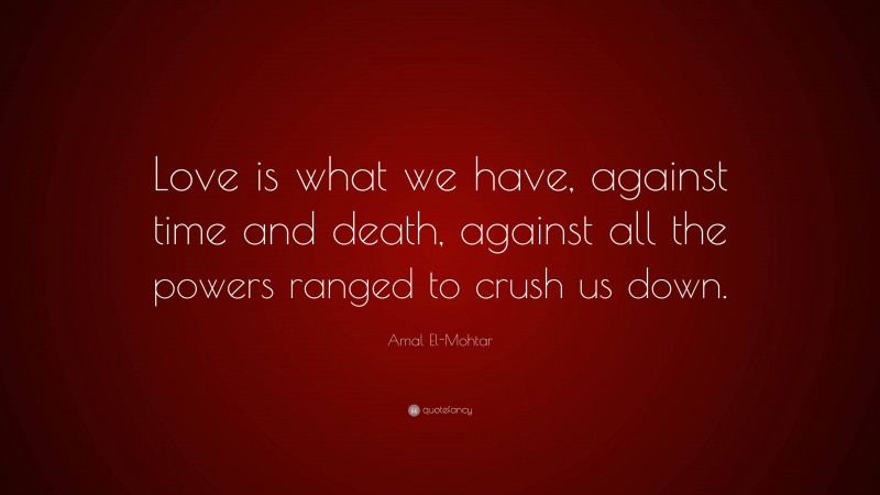 Amal El-Mohtar Quote: “Love is what we have, against time and death, against all the powers ranged to crush us down.”