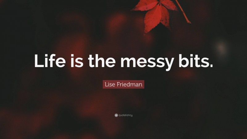 Lise Friedman Quote: “Life is the messy bits.”