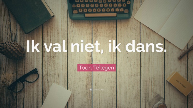 Toon Tellegen Quote: “Ik val niet, ik dans.”