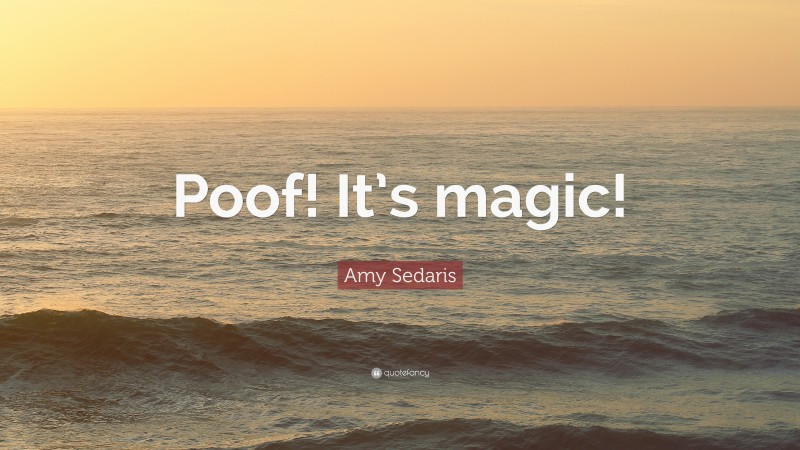 Amy Sedaris Quote: “Poof! It’s magic!”