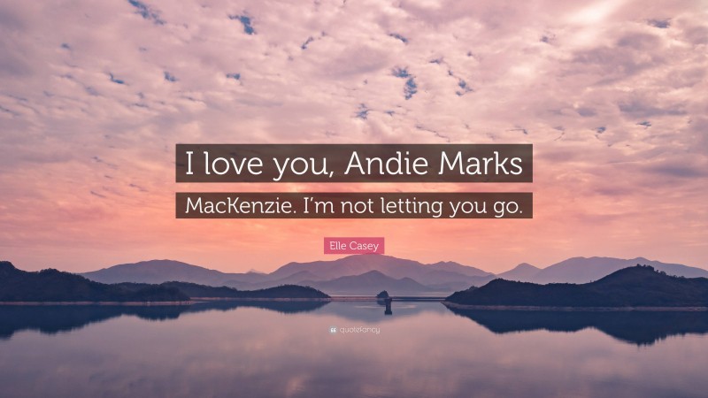 Elle Casey Quote: “I love you, Andie Marks MacKenzie. I’m not letting you go.”