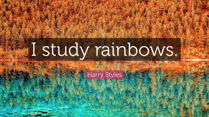 Harry Styles Quote: “I study rainbows.”