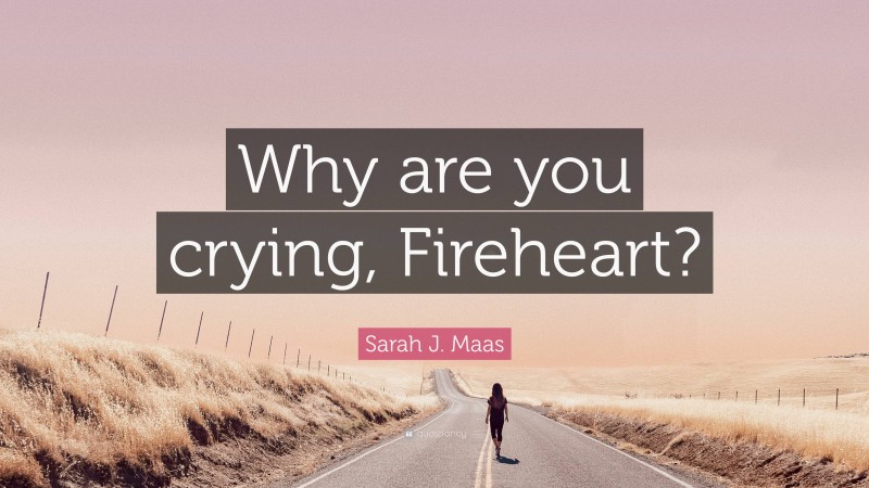 Sarah J. Maas Quote: “Why are you crying, Fireheart?”