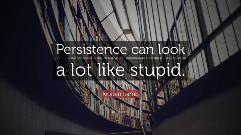 Kristen Lamb Quote: “Persistence can look a lot like stupid.”