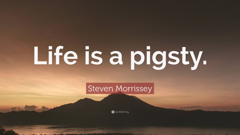 Steven Morrissey Quote: “Life is a pigsty.”