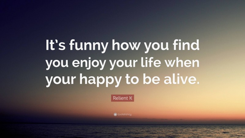 Relient K Quote: “It’s funny how you find you enjoy your life when your happy to be alive.”