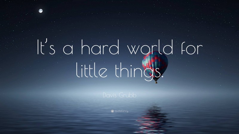 Davis Grubb Quote: “It’s a hard world for little things.”