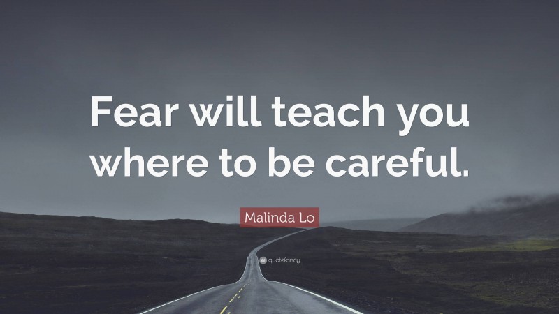 Malinda Lo Quote: “Fear will teach you where to be careful.”