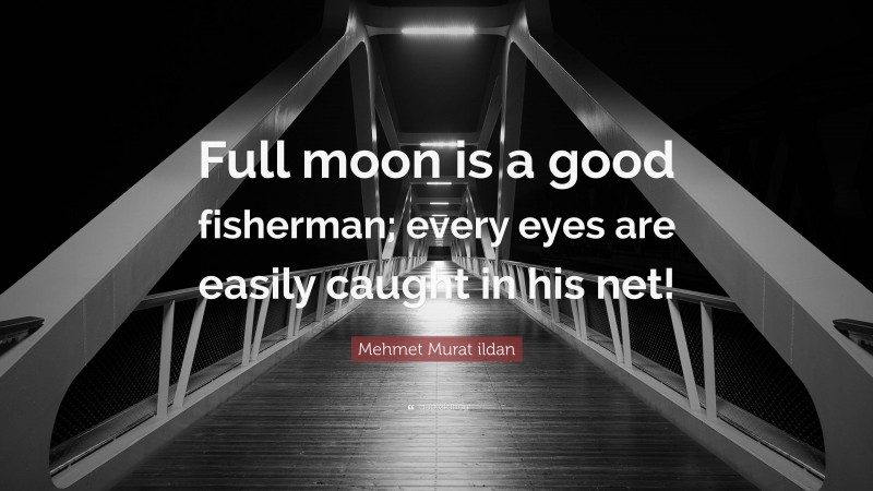 Mehmet Murat ildan Quote: “Full moon is a good fisherman; every eyes are easily caught in his net!”