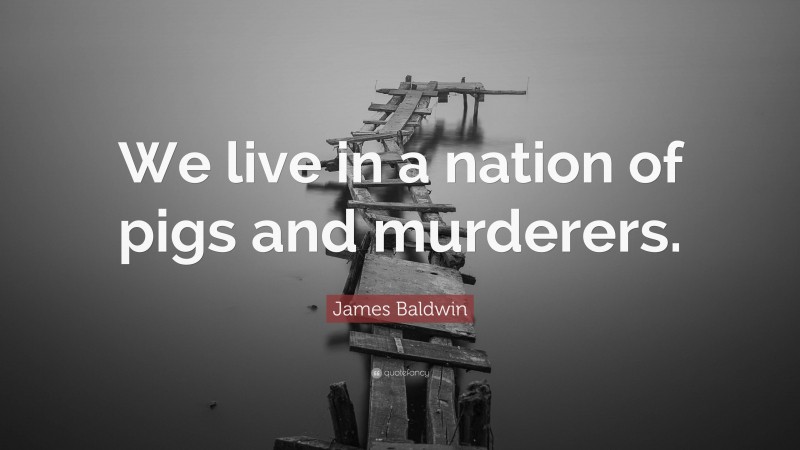 James Baldwin Quote: “We live in a nation of pigs and murderers.”