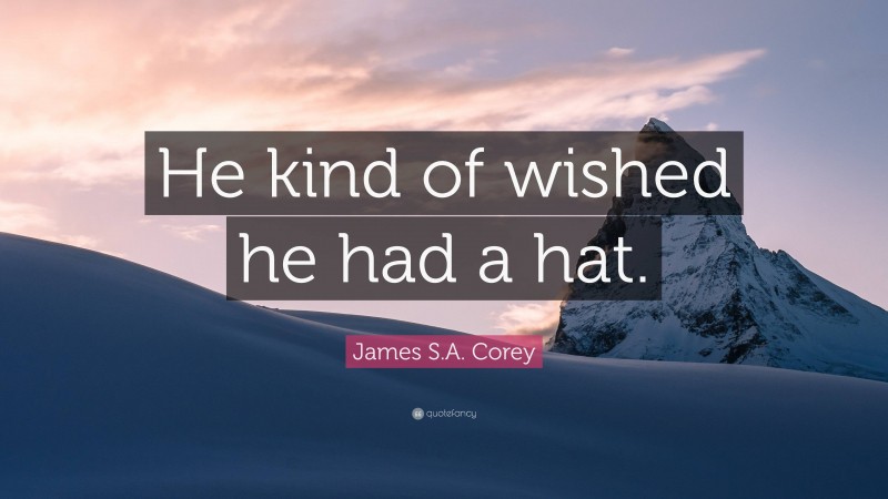 James S.A. Corey Quote: “He kind of wished he had a hat.”