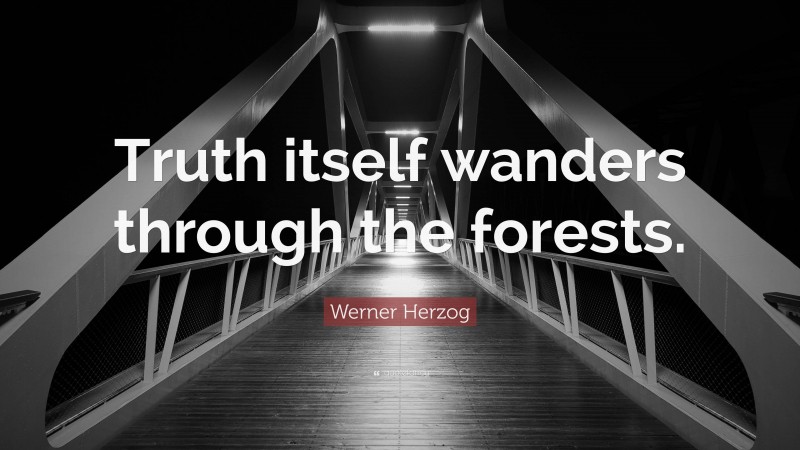 Werner Herzog Quote: “Truth itself wanders through the forests.”