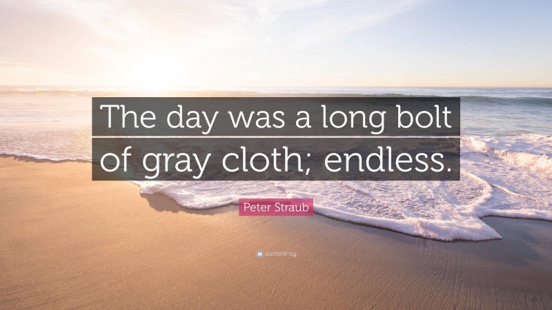Peter Straub Quote: “The day was a long bolt of gray cloth; endless.”