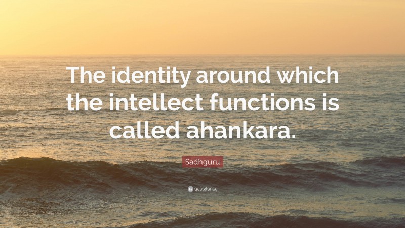 Sadhguru Quote: “The identity around which the intellect functions is called ahankara.”