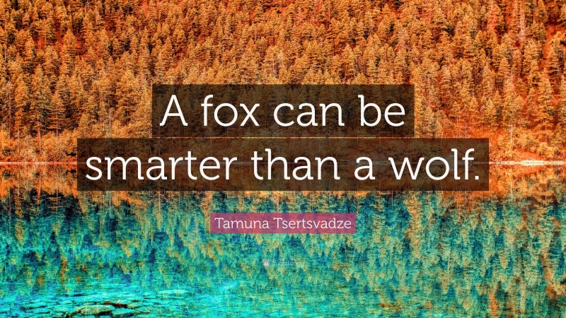 Tamuna Tsertsvadze Quote: “A fox can be smarter than a wolf.”