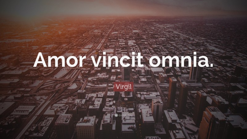 Virgil Quote: “Amor vincit omnia.”