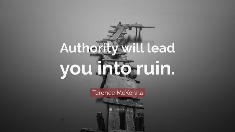 Terence McKenna Quote: “Authority will lead you into ruin.”