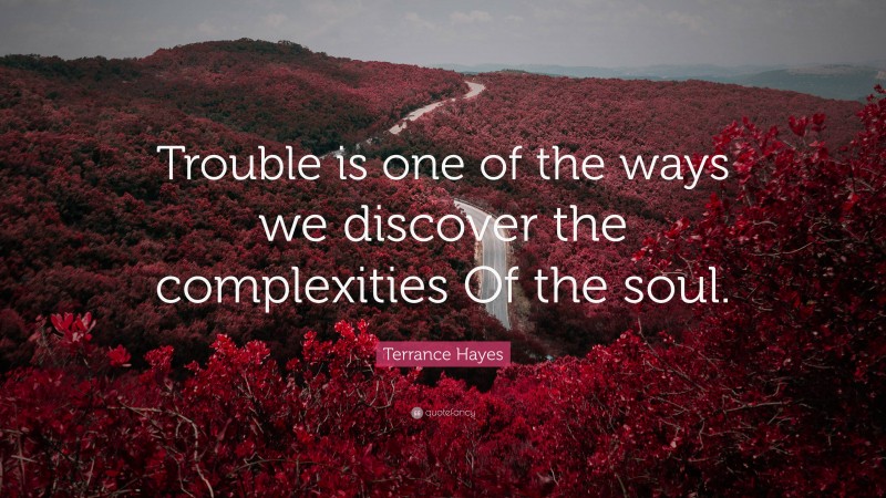 Terrance Hayes Quote: “Trouble is one of the ways we discover the complexities Of the soul.”