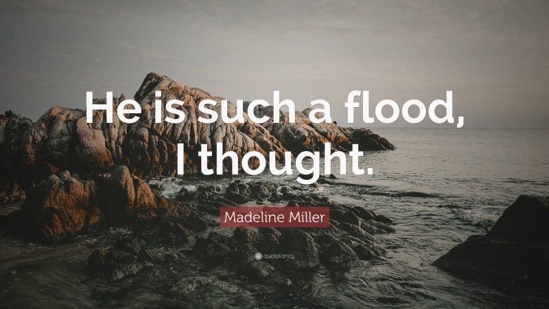 Madeline Miller Quote: “He is such a flood, I thought.”