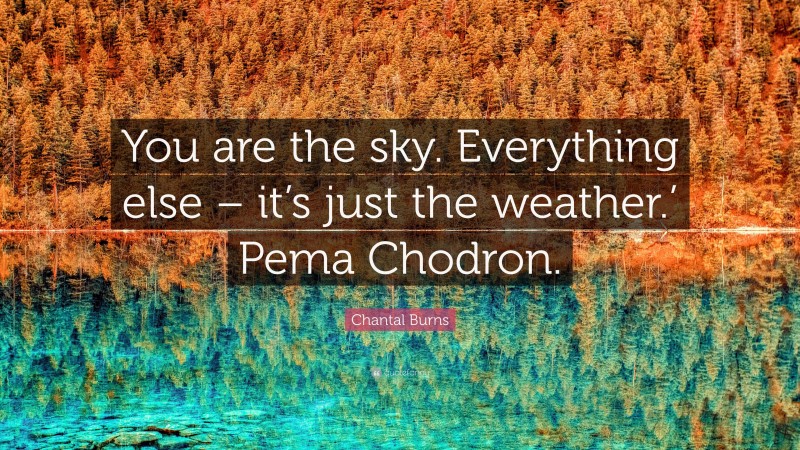 Chantal Burns Quote: “You are the sky. Everything else – it’s just the ...