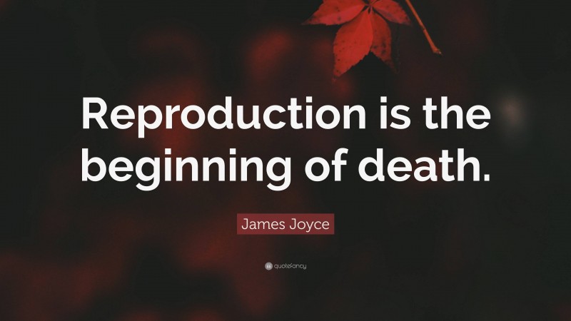 James Joyce Quote: “Reproduction is the beginning of death.”