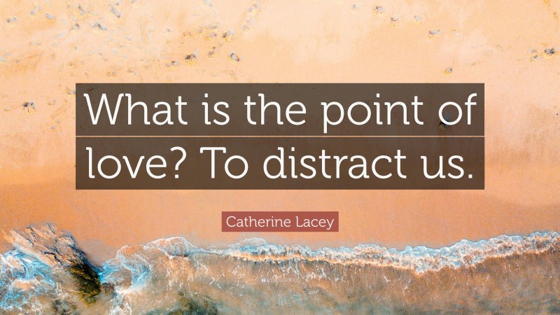 Catherine Lacey Quote: “What is the point of love? To distract us.”