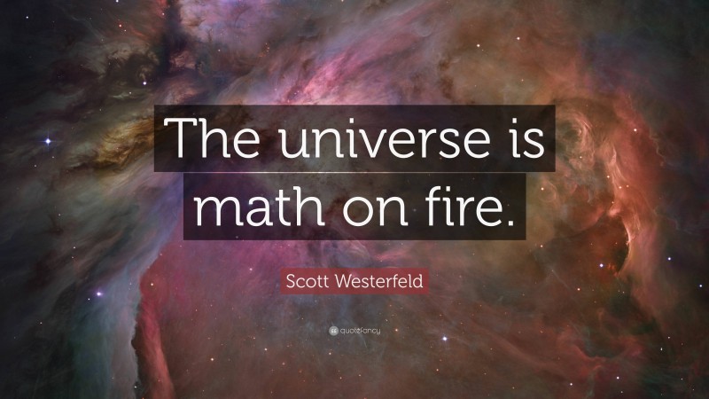 Scott Westerfeld Quote: “The universe is math on fire.”
