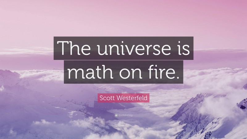 Scott Westerfeld Quote: “The universe is math on fire.”