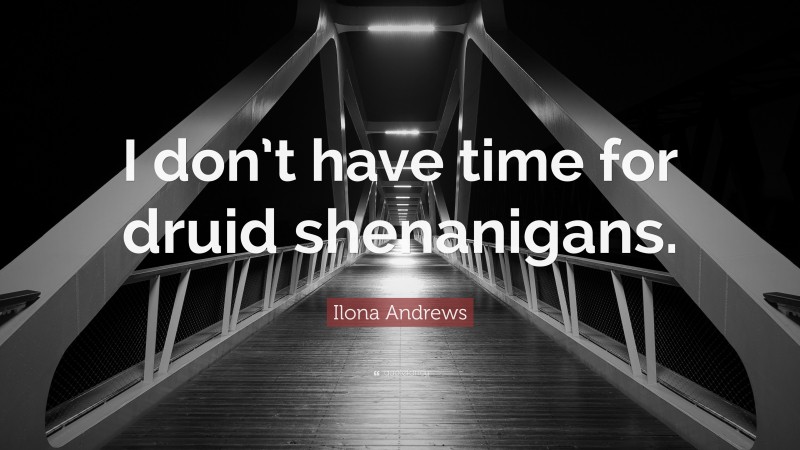 Ilona Andrews Quote: “I don’t have time for druid shenanigans.”