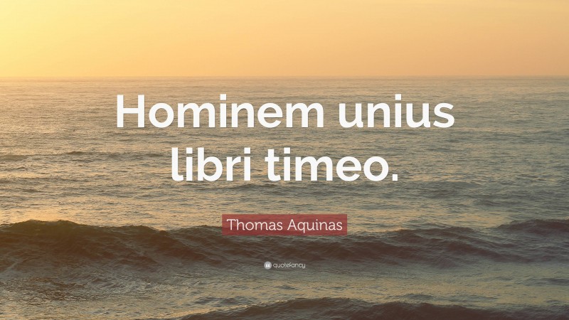 Thomas Aquinas Quote: “Hominem unius libri timeo.”