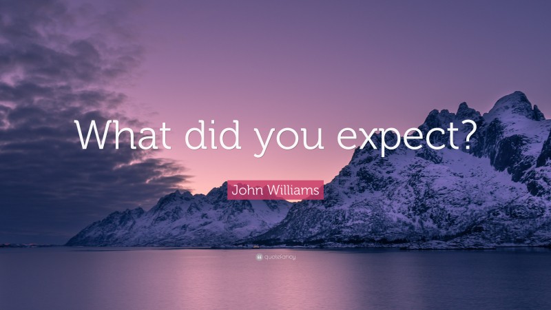 John Williams Quote: “What did you expect?”