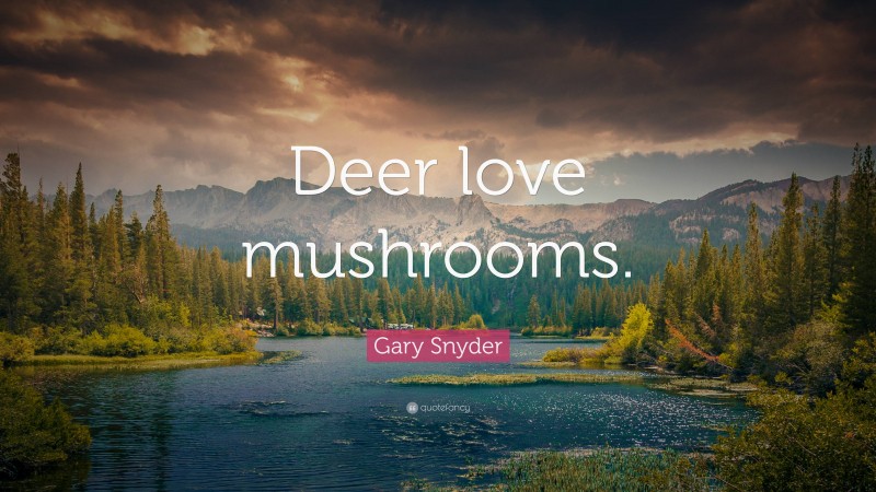 Gary Snyder Quote: “Deer love mushrooms.”