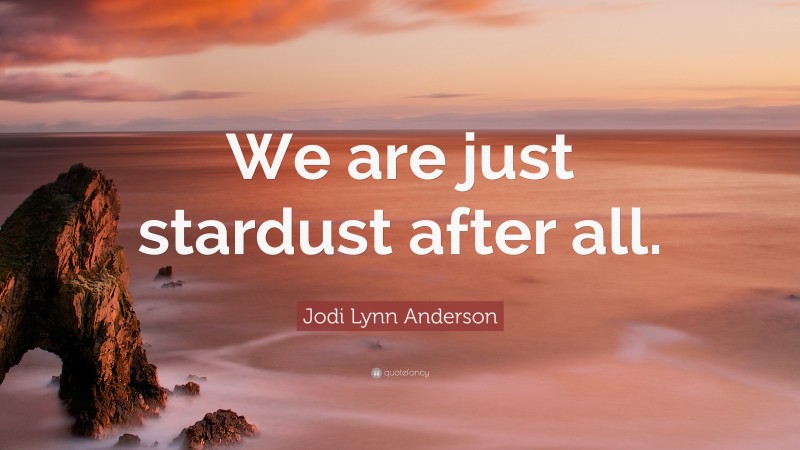 Jodi Lynn Anderson Quote: “We are just stardust after all.”