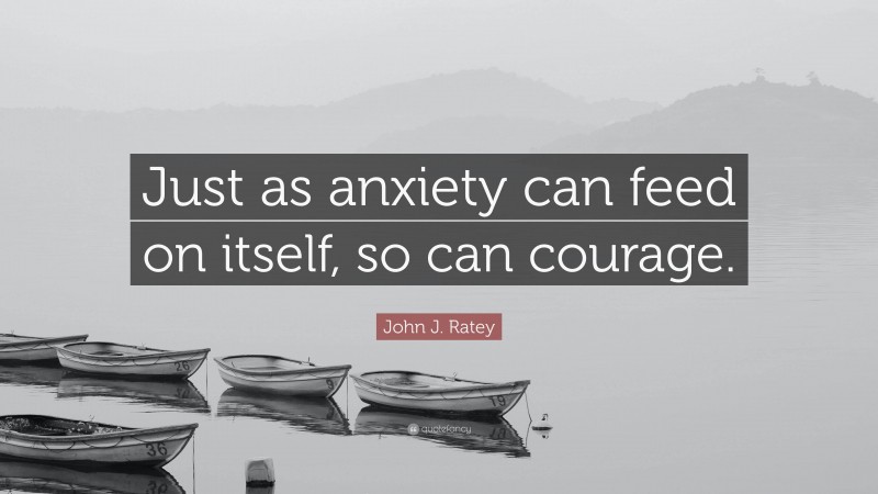 John J. Ratey Quote: “Just as anxiety can feed on itself, so can courage.”