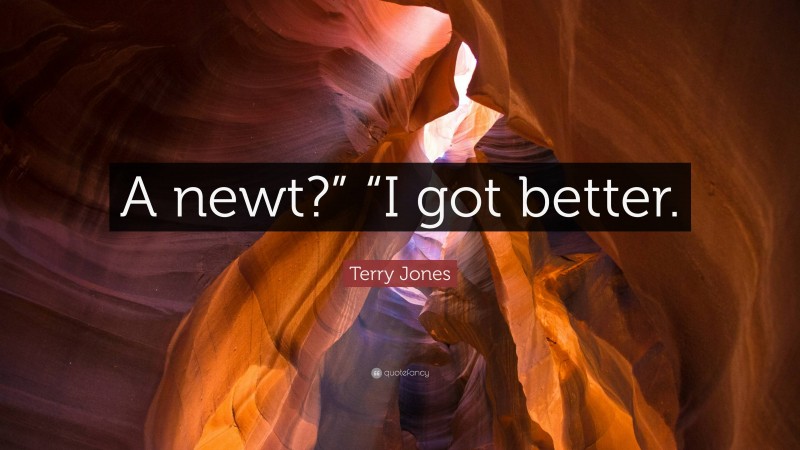 Terry Jones Quote: “A newt?” “I got better.”