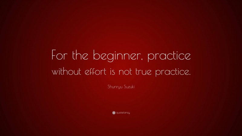 Shunryu Suzuki Quote: “For the beginner, practice without effort is not true practice.”