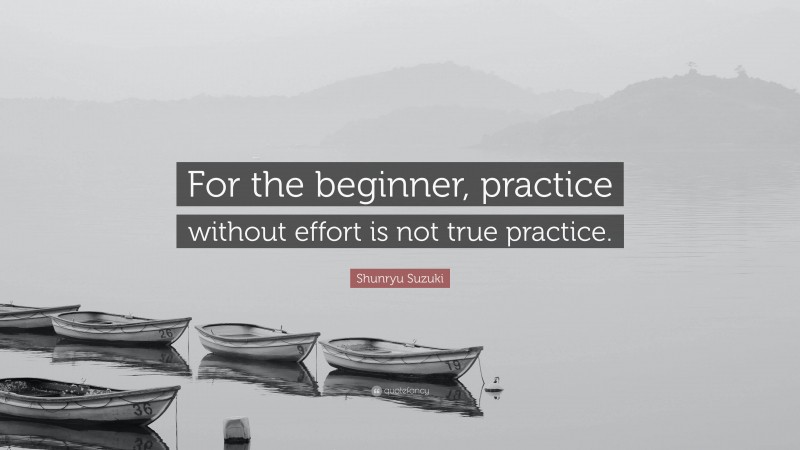 Shunryu Suzuki Quote: “For the beginner, practice without effort is not true practice.”