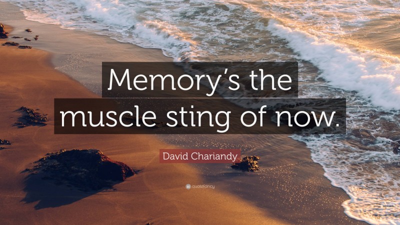 David Chariandy Quote: “Memory’s the muscle sting of now.”