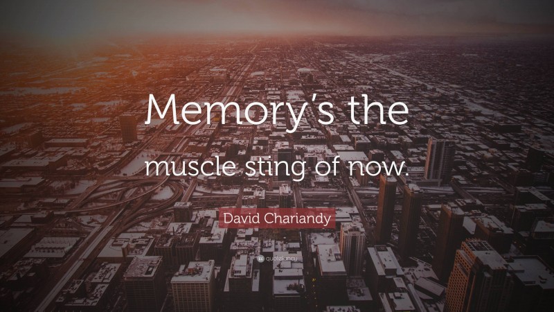 David Chariandy Quote: “Memory’s the muscle sting of now.”